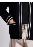 Aidase  Autumn and Winter New Light Luxury Fashion Knitted Long-sleeved Men Loose Bottoming Cardigan Top Men Boutique Clothing aidase-shop
