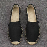 Aidase 2022 New Men Fashion Flats Plimsolls Solid Canvas Shoes Casual Linen Loafers Lovers Shoes Male hemp Espadrille Fisherman Shoes aidase-shop
