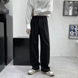 Aidase Harajuku Fashion Men's Pants Casual Wide leg Oversize Pants With Belt Korean Style Streetwear Trousers For Men Soild Color White aidase-shop