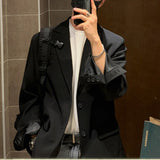 Aidase  Men's Solid Blazer Loose Fashion Handsome Boy Long Sleeve Cardigan Jacket Casual Men's Clothing 2022 New aidase-shop