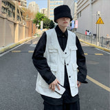 EBAIHUI Tooling Vests Men Fashion Streetwear Cargo Vest Hip Hop Sleeveless Jacket Male Gilet Military Multi-Pocket Outdoors Coat aidase-shop