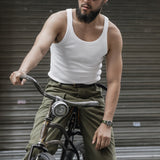 Bronson WWII Tank Top A Type Sleeveless Undershirt Cotton Tee Stretch Slim Fit aidase-shop