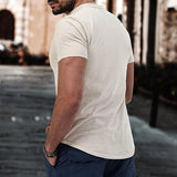 Men's Linen Shirt Popover Shirt Casual Shirt Summer Shirt Black White Wine Short Sleeve Plain V Neck Summer Casual Daily Clothing Apparel mysite