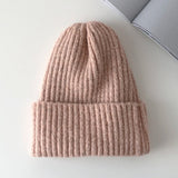 Aidase New Candy Colors Winter Hat Women Knitted Hat Warm Soft Trendy Hat Kpop Style Wool Beanie Elegant All-match Hat aidase-shop