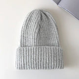 Aidase New Candy Colors Winter Hat Women Knitted Hat Warm Soft Trendy Hat Kpop Style Wool Beanie Elegant All-match Hat aidase-shop