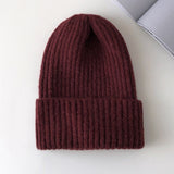 Aidase New Candy Colors Winter Hat Women Knitted Hat Warm Soft Trendy Hat Kpop Style Wool Beanie Elegant All-match Hat aidase-shop