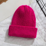 Aidase New Candy Colors Winter Hat Women Knitted Hat Warm Soft Trendy Hat Kpop Style Wool Beanie Elegant All-match Hat aidase-shop