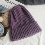 Aidase New Candy Colors Winter Hat Women Knitted Hat Warm Soft Trendy Hat Kpop Style Wool Beanie Elegant All-match Hat aidase-shop