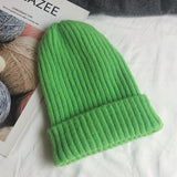 Aidase New Candy Colors Winter Hat Women Knitted Hat Warm Soft Trendy Hat Kpop Style Wool Beanie Elegant All-match Hat aidase-shop