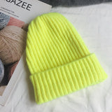 Aidase New Candy Colors Winter Hat Women Knitted Hat Warm Soft Trendy Hat Kpop Style Wool Beanie Elegant All-match Hat aidase-shop