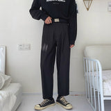 Aidase Men's Loose Leisure Grey Formal Suit Pants Business Design Cotton Western-style Trousers Male Black Casual Pants Size M-2XL aidase-shop