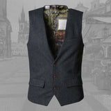 Aidase men casual sleeveless jacket coat mens formal waistcoats dress suit vest slim Three button Woolen vest British suit vest M87 aidase-shop