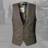 Aidase men casual sleeveless jacket coat mens formal waistcoats dress suit vest slim Three button Woolen vest British suit vest M87 aidase-shop