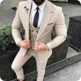 Aidase One Button Light Blue Plaid Wedding Groom Tuxedos Peak Lapel Groomsmen Mens Dinner Prom Suits (Jacket+Pants+Vest+Tie) NO:1476 aidase-shop