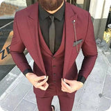 Aidase One Button Light Blue Plaid Wedding Groom Tuxedos Peak Lapel Groomsmen Mens Dinner Prom Suits (Jacket+Pants+Vest+Tie) NO:1476 aidase-shop