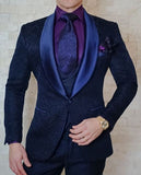Aidase One Button Light Blue Plaid Wedding Groom Tuxedos Peak Lapel Groomsmen Mens Dinner Prom Suits (Jacket+Pants+Vest+Tie) NO:1476 aidase-shop