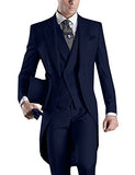 Aidase One Button Light Blue Plaid Wedding Groom Tuxedos Peak Lapel Groomsmen Mens Dinner Prom Suits (Jacket+Pants+Vest+Tie) NO:1476 aidase-shop