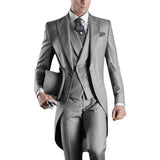 Aidase One Button Light Blue Plaid Wedding Groom Tuxedos Peak Lapel Groomsmen Mens Dinner Prom Suits (Jacket+Pants+Vest+Tie) NO:1476 aidase-shop