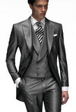 Aidase One Button Light Blue Plaid Wedding Groom Tuxedos Peak Lapel Groomsmen Mens Dinner Prom Suits (Jacket+Pants+Vest+Tie) NO:1476 aidase-shop