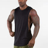 Brand New Plain Tank Top Men Gyms Stringer Sleeveless Shirt Open Sides Blank Fitness Clothing Cotton Sportwear Muscle Vest aidase-shop