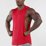 Brand New Plain Tank Top Men Gyms Stringer Sleeveless Shirt Open Sides Blank Fitness Clothing Cotton Sportwear Muscle Vest aidase-shop