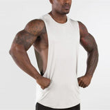 Brand New Plain Tank Top Men Gyms Stringer Sleeveless Shirt Open Sides Blank Fitness Clothing Cotton Sportwear Muscle Vest aidase-shop