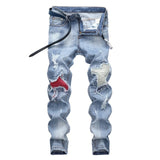 2020 High Quality Men  Casual Jeans Coated Slim Straight Pleated Biker Jeans Pants Male Denim Casual Pants Plus Size 42 aidase-shop