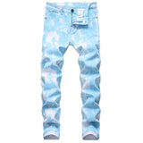 2020 High Quality Men  Casual Jeans Coated Slim Straight Pleated Biker Jeans Pants Male Denim Casual Pants Plus Size 42 aidase-shop