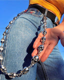 59CM Men's Waist Key Chain Skull Head Metal Vintage Hip Hop Gothic Punk Skeleton Pants Trousers Jean Biker Wallet Key Ring DW55 aidase-shop