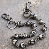 59CM Men's Waist Key Chain Skull Head Metal Vintage Hip Hop Gothic Punk Skeleton Pants Trousers Jean Biker Wallet Key Ring DW55 aidase-shop