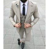 Aidase Fashion Lattice Men's Suit Slim Fit Prom Wedding Suits for Men Groom Tuxedo Jacket Pants Set Custom White Casual Men Blazer aidase-shop