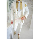 Aidase Fashion Lattice Men's Suit Slim Fit Prom Wedding Suits for Men Groom Tuxedo Jacket Pants Set Custom White Casual Men Blazer aidase-shop