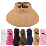 New Women Summer Visors Hat Foldable Sun Hat Wide Large Brim Beach Hats Straw Hat chapeau femme Beach UV Protection Caps