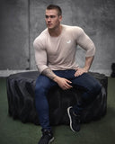 Long Sleeve Tshirt Men Solid Color Cotton T-shirt Bodybuilding Underwear Shirts Spring Jogger Sports Muscle Exercise 3XL aidase-shop