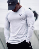 Long Sleeve Tshirt Men Solid Color Cotton T-shirt Bodybuilding Underwear Shirts Spring Jogger Sports Muscle Exercise 3XL aidase-shop