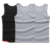 Hot Sale 3pcs / 100% Cotton Mens Sleeveless Tank Top Solid Muscle Vest Undershirts O-neck Gymclothing Tees Whorl Tops aidase-shop