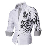 Aidase Men's Fashion Dress Casual Shirts Button Down Long Sleeve Slim Fit Designer Z001 White2
