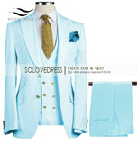 Aidase Men Suits 3 Pieces Slim Fit Business Suits Groom Army Green Noble Grey White Tuxedos for Formal Wedding suit(Blazer+Pants+Vest) aidase-shop