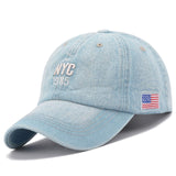 New Brand NYC Denim Baseball Cap Men Women Embroidery Letter Jeans Snapback Hat Casquette Summer Sports USA Hip Hop Cap Gorras aidase-shop