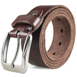 Aidase Men Top Layer Leather  Casual High Quality Belt Vintage Design Pin Buckle Genuine Leather Belts For Men Original Cowhide