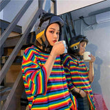 NiceMix Harajuku pumpkin Print letter T shirt Fake 2 Pieces Patchwork Casual Long Sleeve T-shirt Women And Men Streetwear Tops aidase-shop