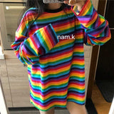 NiceMix Harajuku pumpkin Print letter T shirt Fake 2 Pieces Patchwork Casual Long Sleeve T-shirt Women And Men Streetwear Tops aidase-shop