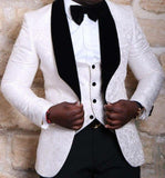 Aidase Men Suits Light Navy Blue and Black Groom Tuxedos Shawl Lapel Groomsmen Wedding Best Man ( Jacket+Pants+Bow Tie+Vest ) C684 aidase-shop