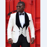 Aidase Men Suits Light Navy Blue and Black Groom Tuxedos Shawl Lapel Groomsmen Wedding Best Man ( Jacket+Pants+Bow Tie+Vest ) C684 aidase-shop