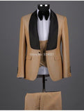 Aidase Men Suits Light Navy Blue and Black Groom Tuxedos Shawl Lapel Groomsmen Wedding Best Man ( Jacket+Pants+Bow Tie+Vest ) C684 aidase-shop