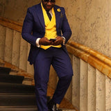 Aidase Men Suits Light Navy Blue and Black Groom Tuxedos Shawl Lapel Groomsmen Wedding Best Man ( Jacket+Pants+Bow Tie+Vest ) C684 aidase-shop