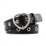 Aidase Double Ring Women Belt Fashion Waist Belt PU Leather Metal Buckle Heart Pin Belts For Ladies Leisure Dress Jeans Wild Waistband aidase-shop