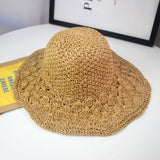 brand WOMEN Summer Hats Sun Beach Panama Straw hat Wide Wave Brim Folded Outdoor CAPS Leisure Holiday Raffia Cap visors hat aidase-shop