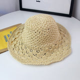 brand WOMEN Summer Hats Sun Beach Panama Straw hat Wide Wave Brim Folded Outdoor CAPS Leisure Holiday Raffia Cap visors hat aidase-shop