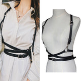 Women Sexy Harajuku O-Ring Garters faux Leather Women Body Bondage Cage Sculpting Harness Waist Belt Straps Suspenders Punk Belt aidase-shop